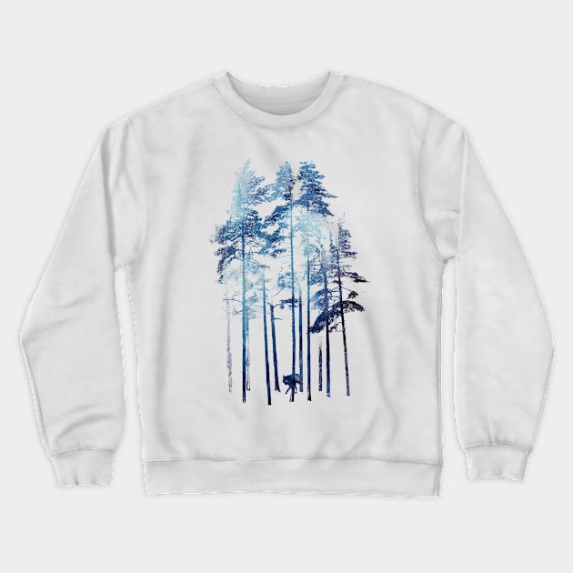 Winter Wolf Crewneck Sweatshirt by astronaut